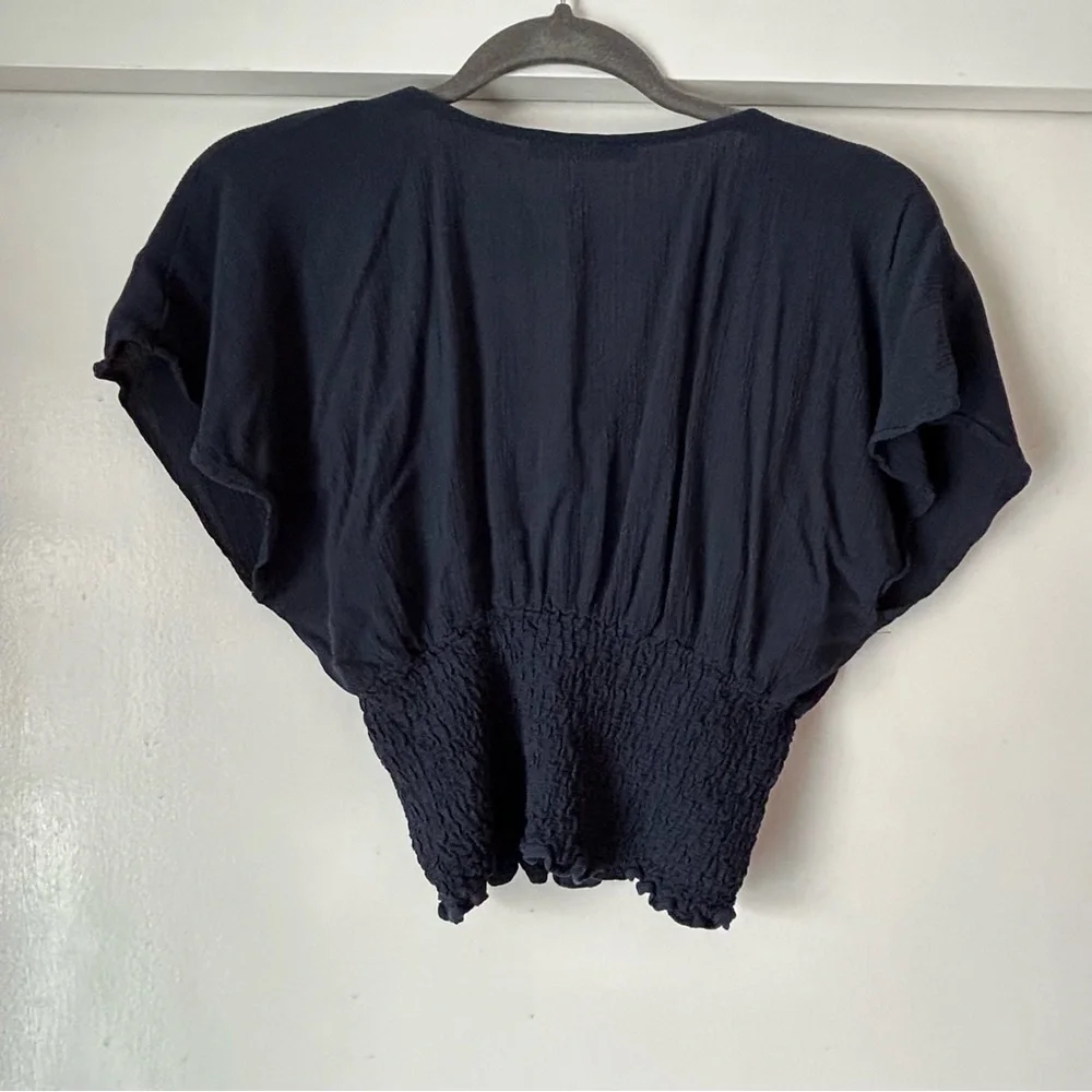 Abercrombie navy button down blouse - Picture 2 of 2